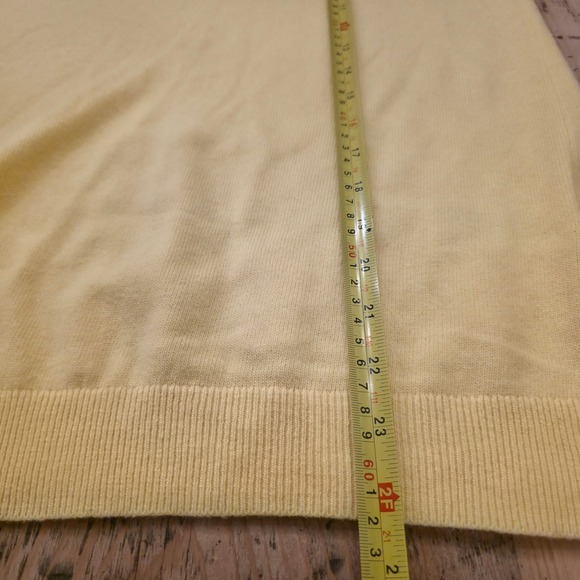 BANANA REPUBLIC‎ S Butter Yellow Filpucci Merino Wool Cashmere Sweater Coquette - Picture 7 of 8